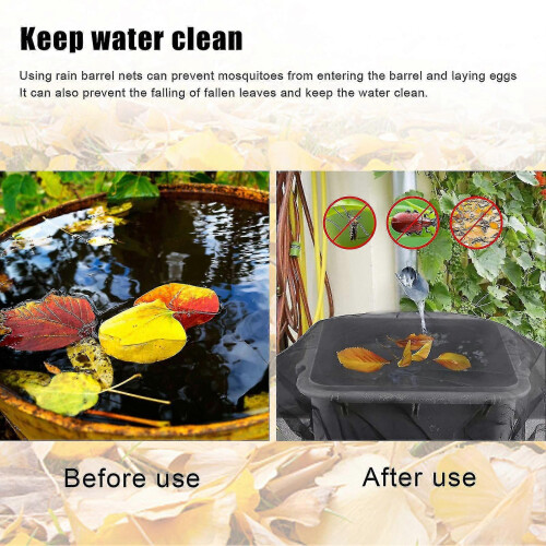 (L) Adjustable Drawstring Rain Butt Barrel Protective Net for Outdoor Balcony Veranda stcyv 1