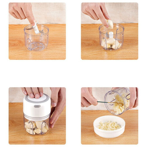 250ML  USB Electric Meat Grinder Garlic Chopper Rechargeable Crusher Food Processor 2