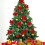 3 PCS 20x23cm Xmas Red Wreath Sequin Bow Ties Small Tree Home Decor 3