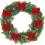 3 PCS 20x23cm Xmas Red Wreath Sequin Bow Ties Small Tree Home Decor 4