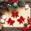 3 PCS 20x23cm Xmas Red Wreath Sequin Bow Ties Small Tree Home Decor 5