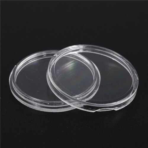 10 pcs Small round transparent plastic coin capsules box 25mm 2