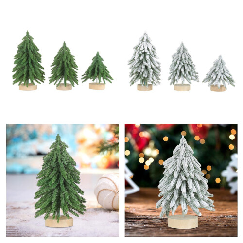 Snowless Flocked Artificial Miniature Xmas Tree for Tabletop Size L 1