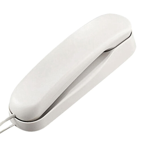 White Wired Fixed Wall Phone Hotel Small for Home Bathroom School Office 2