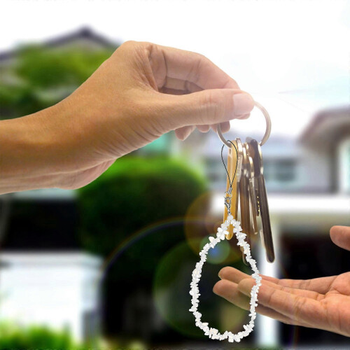 White Crystal Phone Lanyard Chain Decoration Style 1