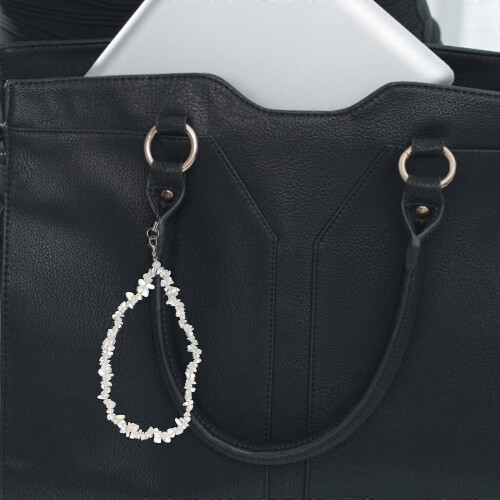 White Crystal Phone Lanyard Chain Decoration Style 2