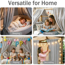 Vercico House Bed Canopy 100 Cotton Bed Canopy for Girls Soft Bed Curt