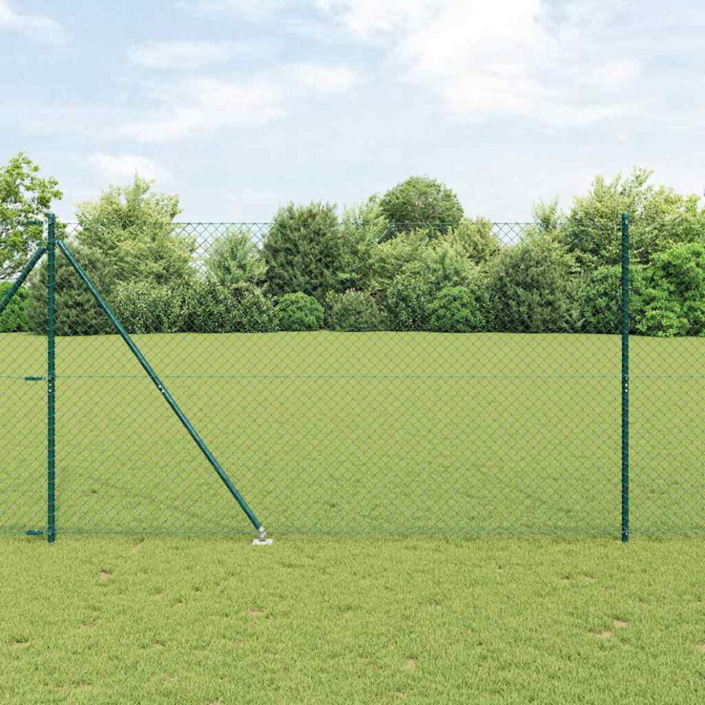 Vidaxl Welded Wire Fence With Spikes 10 X 1.6 M Pvc-Coated Steel Green 8721158234728