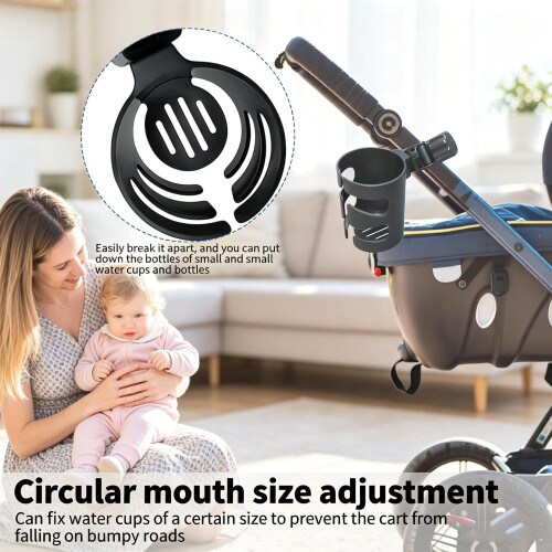 Pack of 2 Universal Stroller Cup Holders with Thickened Fish‑Bone Desi 2