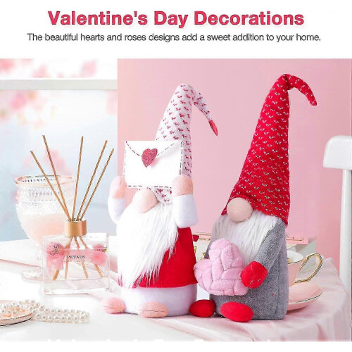 2 Pack Valentine Dwarf Plush Ornaments Valentine Gift Set 2