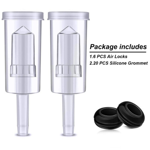 Airlock Set for Fermentation, 200 Pieces Silicone Grommets and 60 Pieces Plastic Airlock 2
