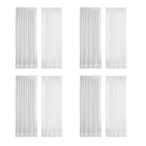 Window White Sheer Curtains 84 Inches Long 8 Panels Sheer White Curtains Clear Curtains Basic Rod Pocket Panel 1