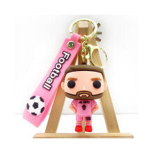 (black) (pink) 3D Messi Keychain Decoration Ornaments Action Figure Collection Model Toy for Children Birthday Football