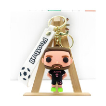 (pink) (black) 3D Messi Keychain Decoration Ornaments Action Figure Collection Model Toy for Children Birthday Football