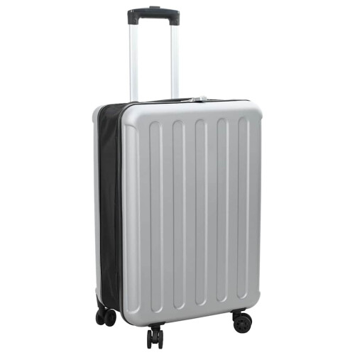 VidaXL vidaXL Suitcase Folding with Lock Silver 43 x 27 x 66 cm ABS Plastic