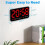 2X Digital Wall Clock, 9Inch LED Digital Clock Large Display with 12/24H,  Digits,Small Silent Wall Clock (Red) 4