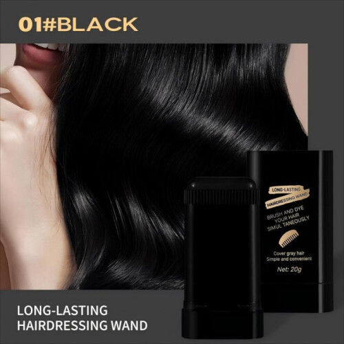 Black Root Touch Up Stick with Comb 2Pack, Instant Gray Coverage, Waterproof Hair Color Stick 1
