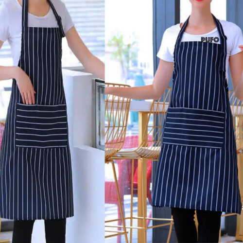 (Blue) Pufo Simple Kitchen Apron, Cooking Apron, Universal Size, Navy Blue 2