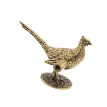 Artistic Pheasant Cabinet Handle Long Tail Pheasant-Aged Color