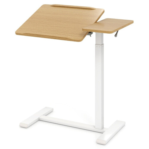 Table de lit réglable avec roulettes dissimulées et plateau inclinable 1