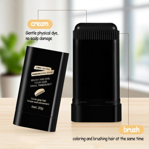 Brown Hair Dye Stick for Gray Coverage with BuiltIn Comb, Waterproof Root Touch Up 2PCS 1