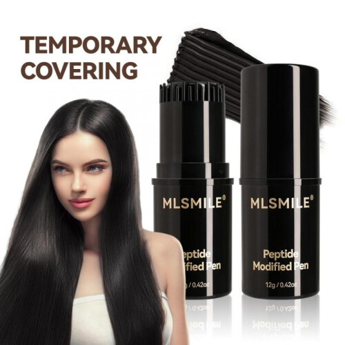 Hair Color Touch Up Comb with Peptides for Quick Gray Coverage, Black Root Concealer Stick 2PCS 1
