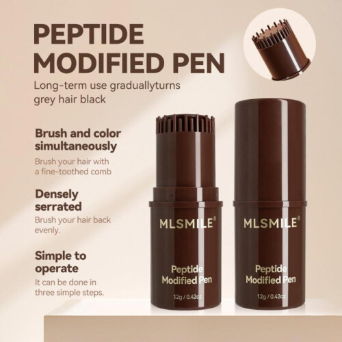 Hair Color Touch Up Comb with Peptides for Quick Gray Coverage, Black Root Concealer Stick 2PCS 2