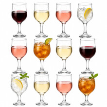 (Set of 12) 315ml Stemmed Wine & Water Goblets