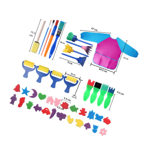 1Set Kinderdagverblijf DIY Verfborstels En Creatieve Kunstmaterialen 1