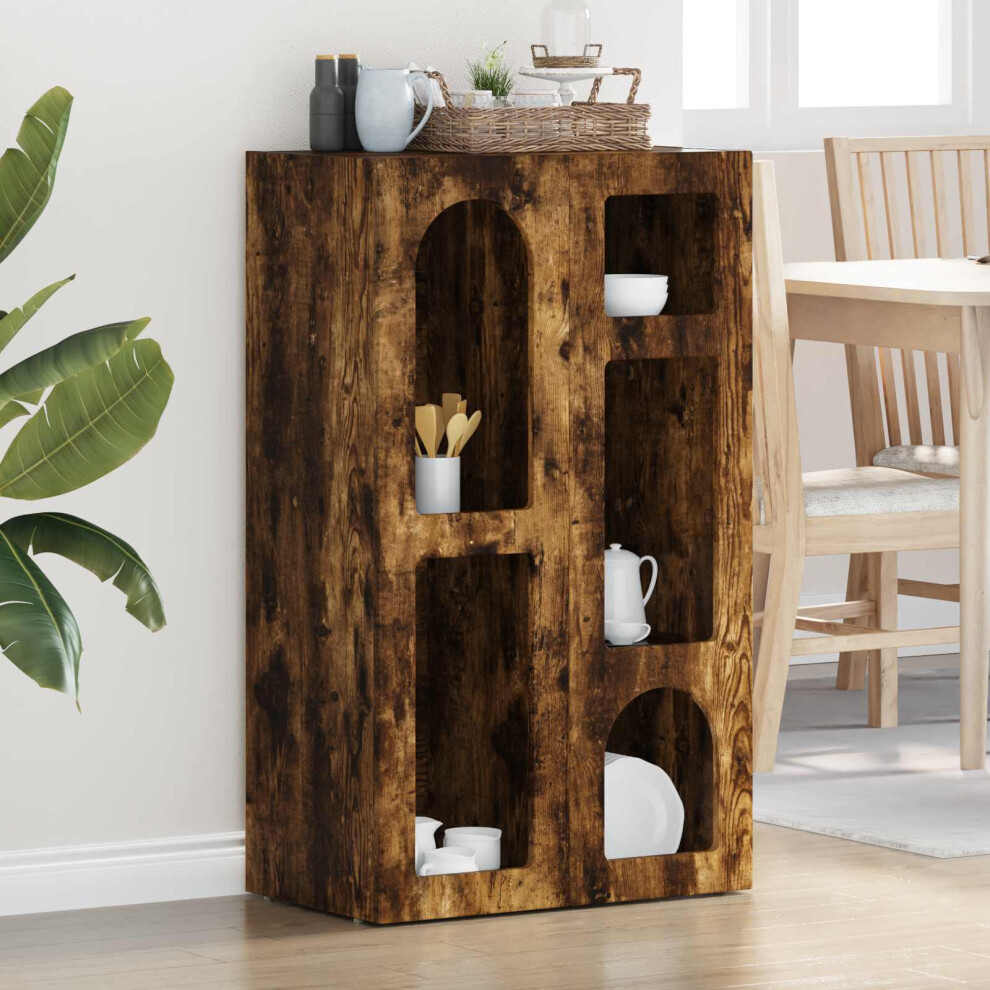 Vidaxl Sideboard Smoked Oak 59 X 35 X 100.5 Cm Engineered Wood