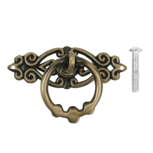 40Pcs Vintage Kitchen Cabinet Cupboard Dresser Door Drawer Ring Pull Handles Knobs (Antique Brass) 2