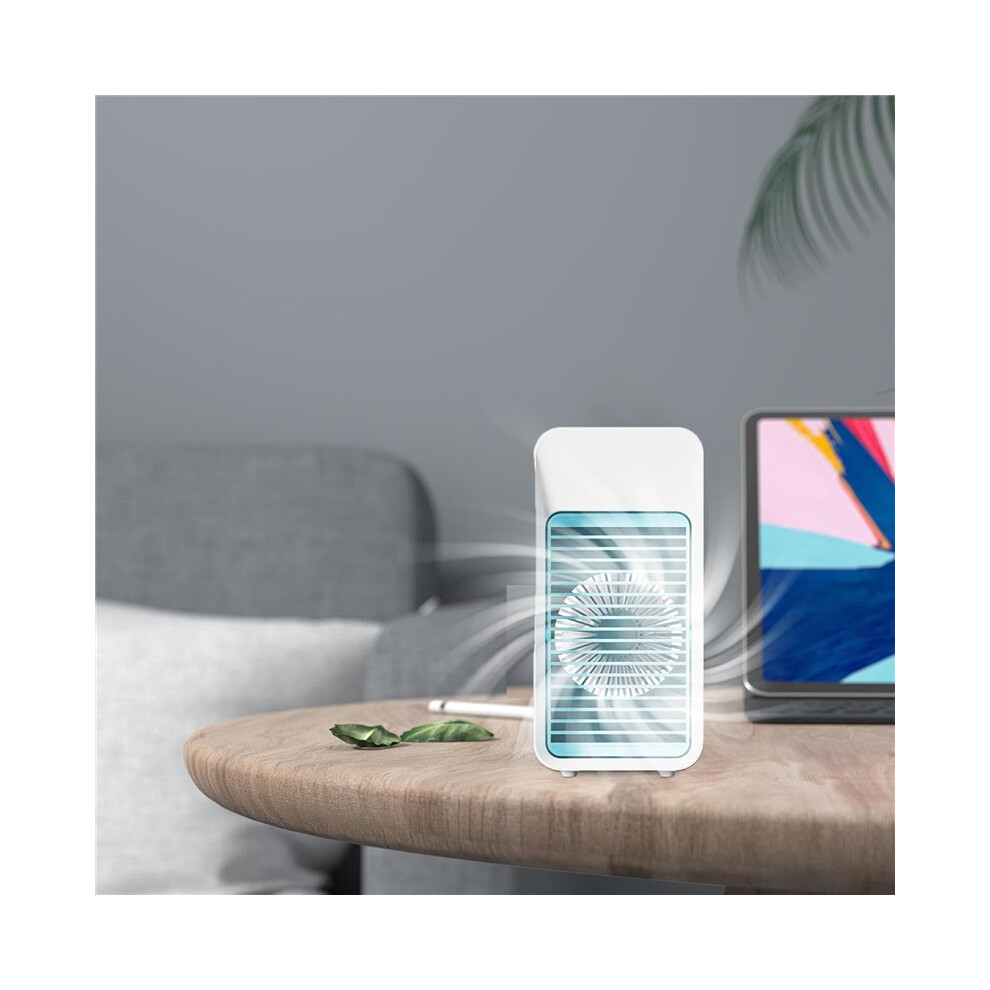 Air Conditioner Cooling Fan | Desktop Cooling Fan With Colorful Night - Desk Fan, 3 Speed Table Fan Quiet Personal Air Cooler Fan For Desk Light 8581299265667