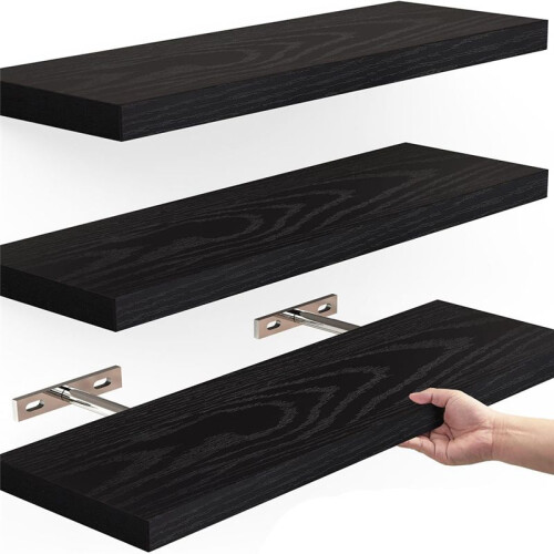 Prateleiras Flutuantes para Parede, Prateleira de Parede Madeira 16 Polegadas para Decoração/Armazenamento/Exibição de Ambientes, para Quarto, 1