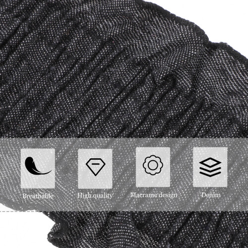 1St Modieuze Elastische Tailleband Van Denim Met Macrame Decoratie 2