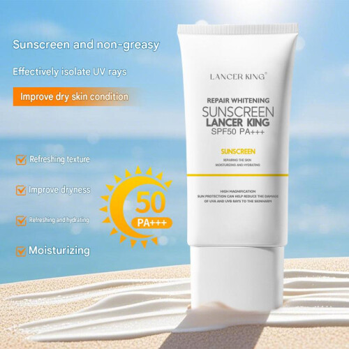 (Normal Specifications) SPF50+ PA+++ Sunscreen Lotion 2-in-1 Isolation & Moisturizer Airy Texture for Men & Women 60ml 2