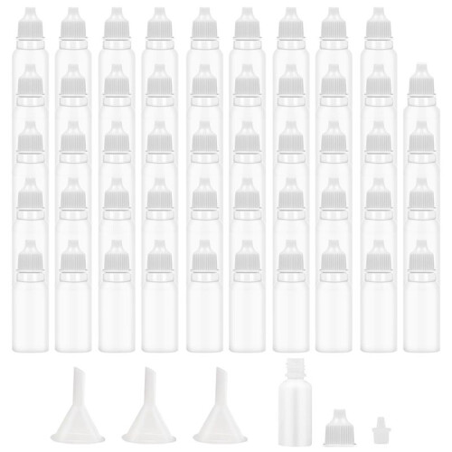 50Pcs Small Empty Squeeze Dropper Bottles Plastic Thin Tip Dropper Bottles 15ML Portable Squeezable Liquid Dropper White 1