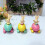 (Rabbit sitting in a) Easter Spring Rabbit Resin Figurine Sitting on Eggshell Table Decor 3