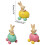 (In the pink car) Easter Spring Rabbit Resin Figurine Sitting on Eggshell Table Decor 2