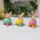 (In the pink car) Easter Spring Rabbit Resin Figurine Sitting on Eggshell Table Decor 5