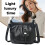 (Black) Vintage Soft Shoulder Bag, Large Capacity, Zipper 2