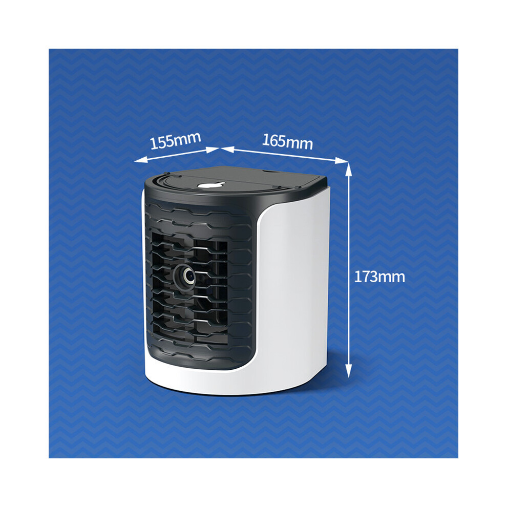 Portable Air Cooler 3-Speed Desktop Air Conditioner Fan 500Ml Tank Ultrasonic Mist Humidifier Led For Home Office Camping White/Light 8581299265797