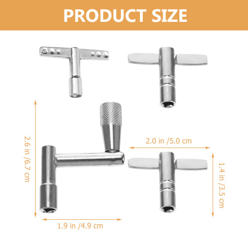 4St Silver Drum Keys Voor Beginners En Professionele Drumliefhebbers 1