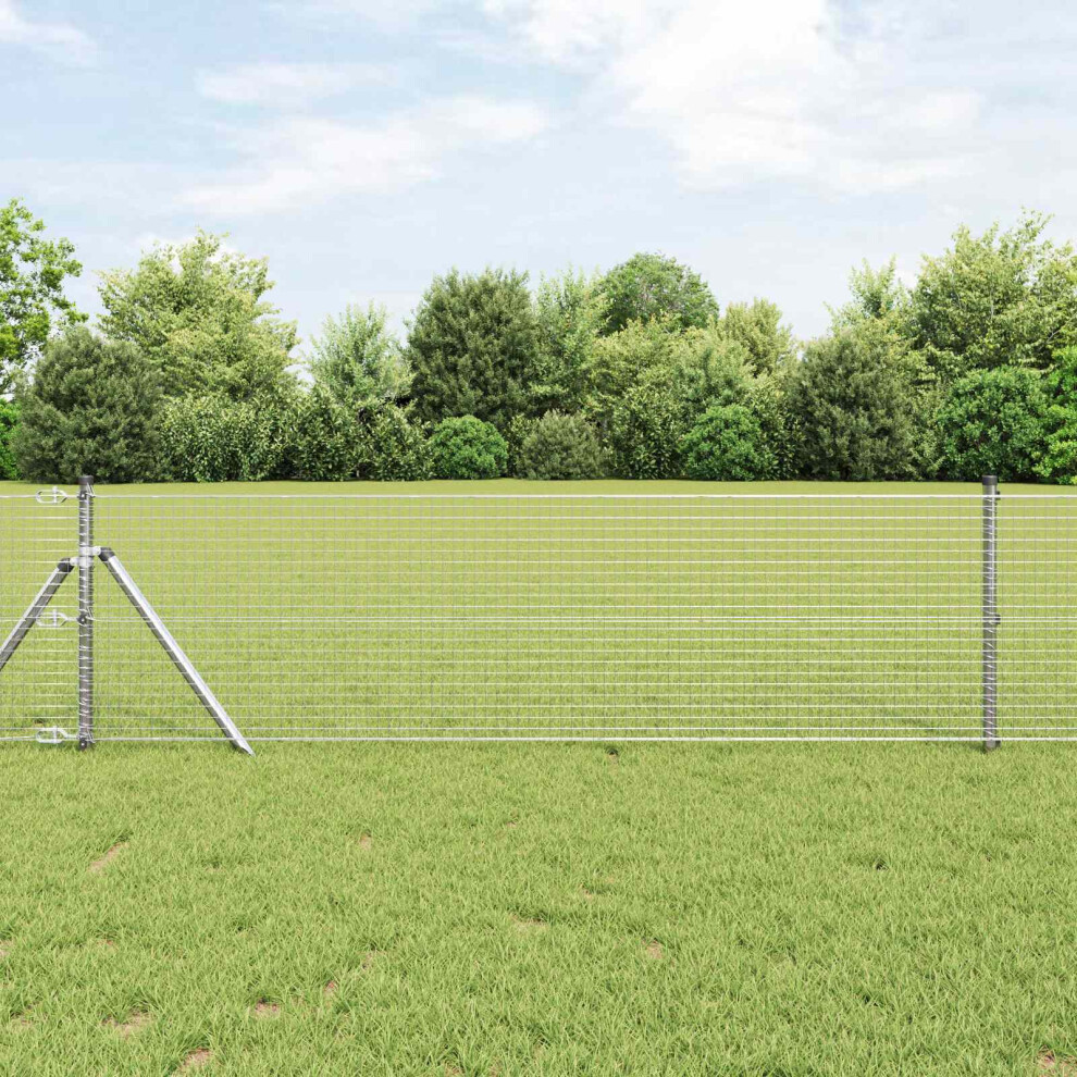 Vidaxl Welded Wire Fence 10000 X 60 Cm Silver