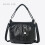 (Black) Vintage Soft Shoulder Bag, Large Capacity, Zipper 7