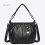(Black) Vintage Soft Shoulder Bag, Large Capacity, Zipper 8