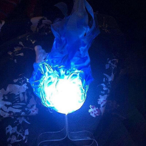 (Blue) Floating Fireball Lamp with Simulated Artificial Flame and Clear Wearable 2