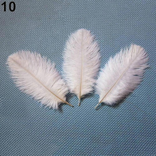 (Green) 15 Soft Colored Natural Ostrich Feathers for Wedding Clothes Decor 2