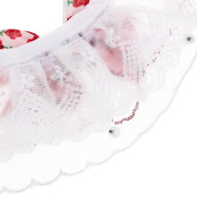 1Wit Polyester Kattenhalsband Met Decoratieve Kant En Strik