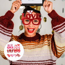 8St Valentijnsdag Feestbril Plastic Decoratie Props