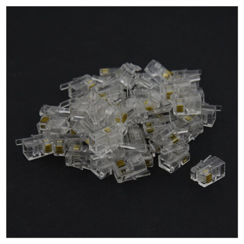 RJ9 4P4C Klinkenstecker 200 Stück, Transparent 2